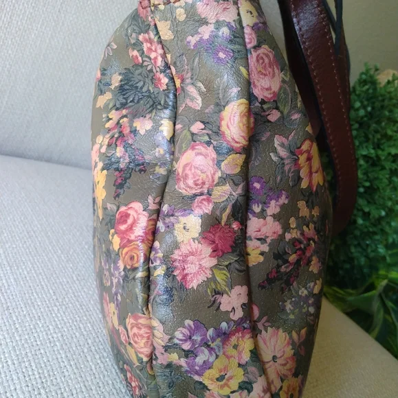 PATRICIA NASH ENGLISH COUNTRY FLORAL LEATHER SATCHEL GUC - Picture 2 of 16